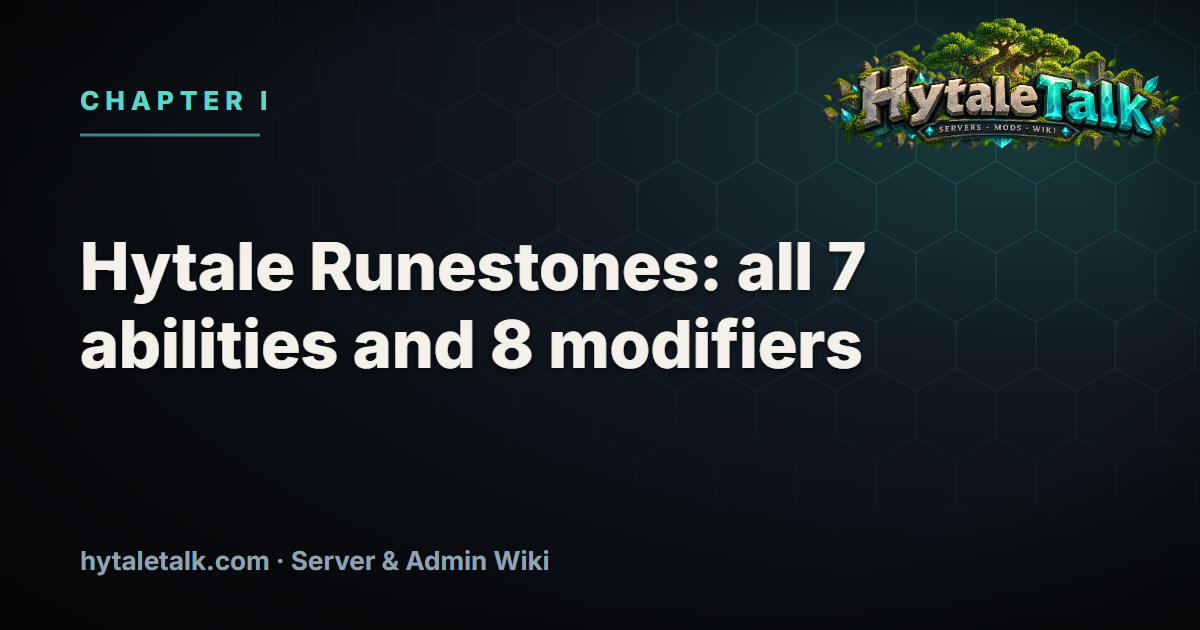 Hytale Runestones explained — all 7 abilities, all 8 modifiers, and how they stack